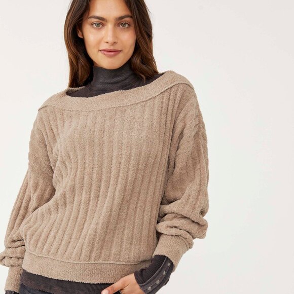 Free People Soft and Cozy Neutral Sweater NWT - Picture 1 of 3